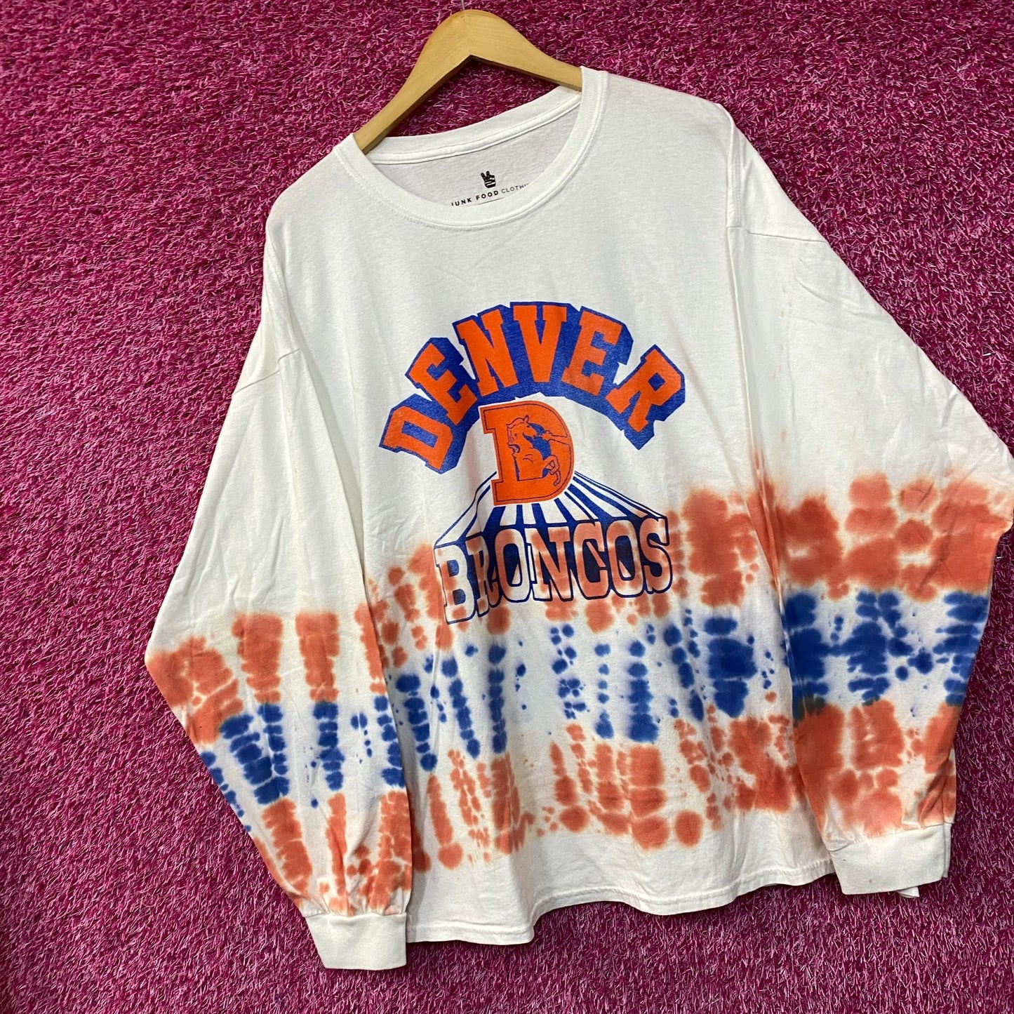 NFL AFC West Denver Broncos Tie-Dye long Sleeve Shirt 2XL