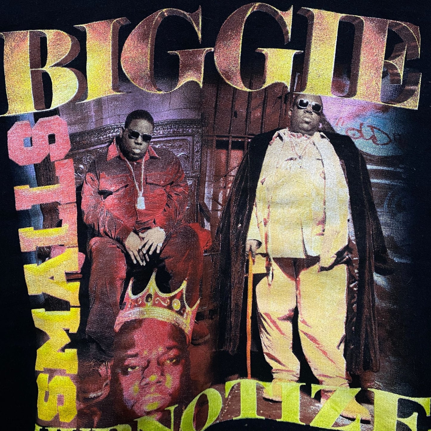 Notorious B.I.G. Hypnotize Graphic Black Cropped Long-Sleeve Sweatshirt Small