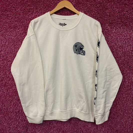 Junk Food Dallas Cowboys Star Sleeve Helmet Logo Crewneck Sweatshirt Small