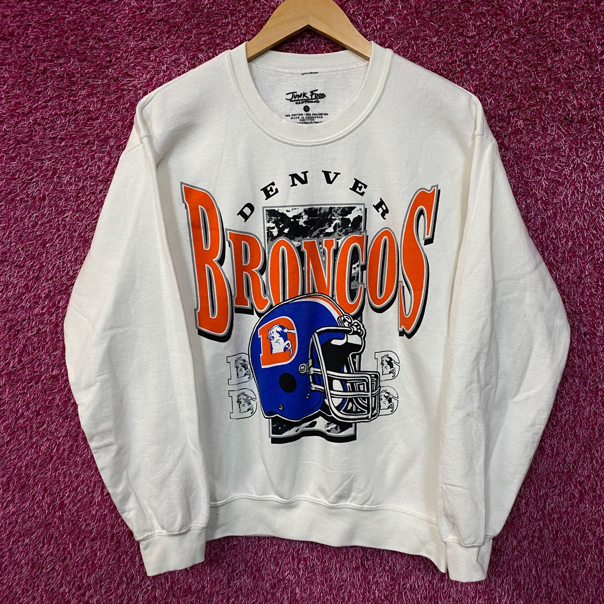Junk Food Clothing Denver Broncos Conversion Flea Market Crew Fleece Small