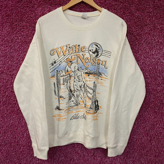 Willie Nelson Blue Skies Graphic Sweatshirt Medium