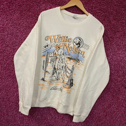 Willie Nelson Blue Skies Graphic Sweatshirt Medium