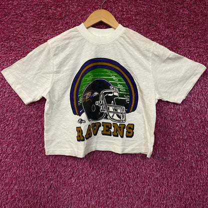 Junk Food Clothing NFL Baltimore Ravens Game Time Women's Mock Neck Crop Tee XS
