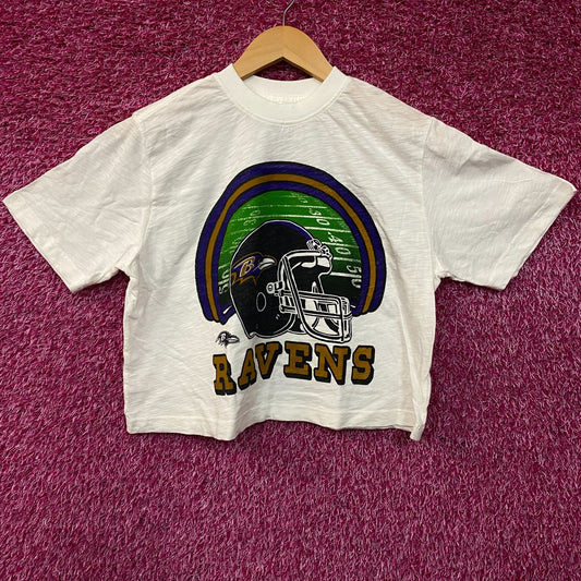 Junk Food Clothing NFL Baltimore Ravens Game Time Women's Mock Neck Crop Tee XS