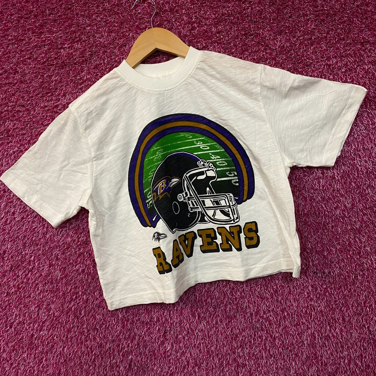 Junk Food Clothing NFL Baltimore Ravens Game Time Women's Mock Neck Crop Tee XS