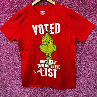 How The Grinch Stole Christmas Dr Seuss Naughty List Tee L