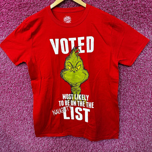 How The Grinch Stole Christmas Dr Seuss Naughty List Tee L