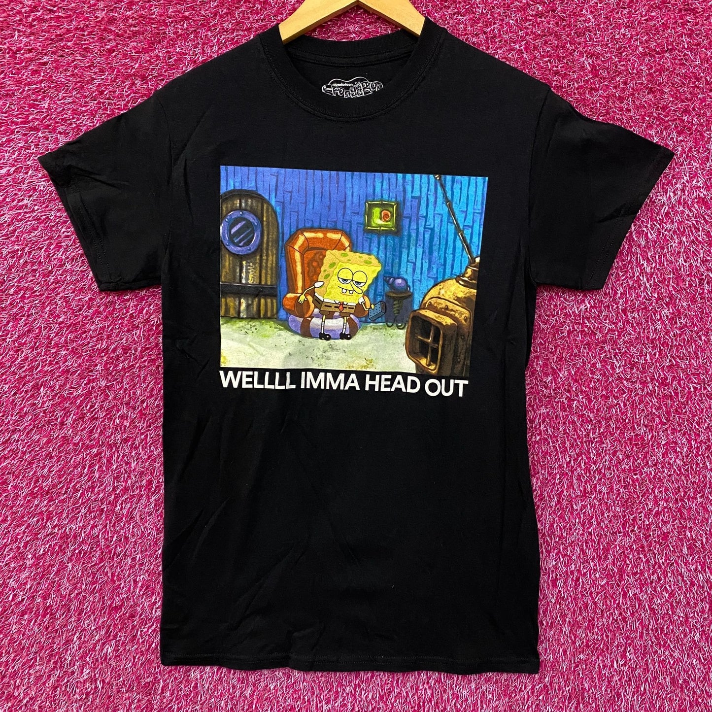 Nickelodeon Spongebob SquarePants Well Imma Head Out Meme T-Shirt Small