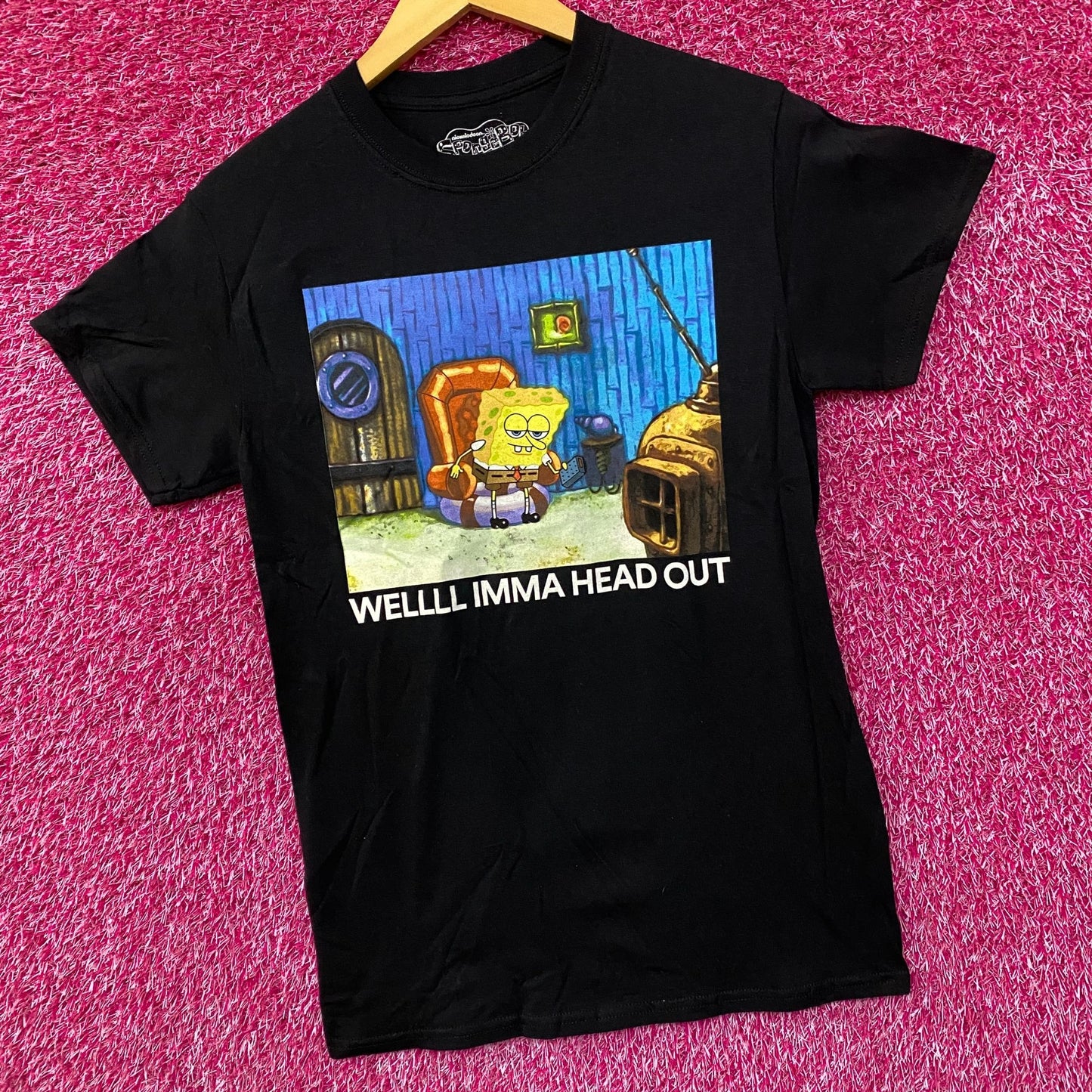 Nickelodeon Spongebob SquarePants Well Imma Head Out Meme T-Shirt Small