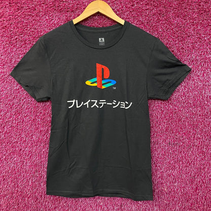 PlayStation Logo Japanese Katakana Graphic T-Shirt Small