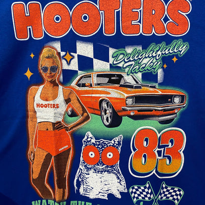 Hooters Delightfully Tacky Racing 83 Watch The Curves T-shirt XL