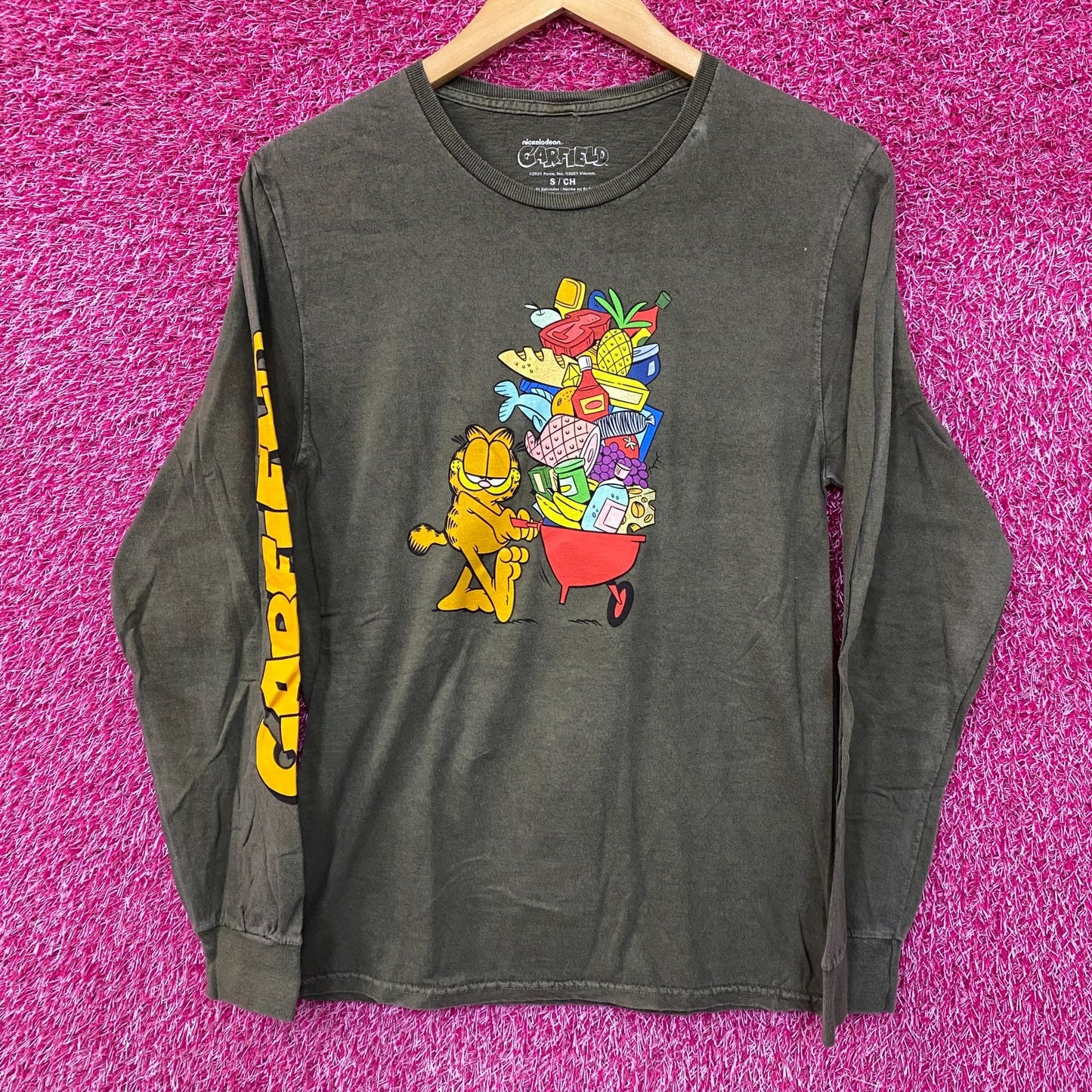 Garfield Hunger Cravings Long Sleeve T-Shirt Size Small