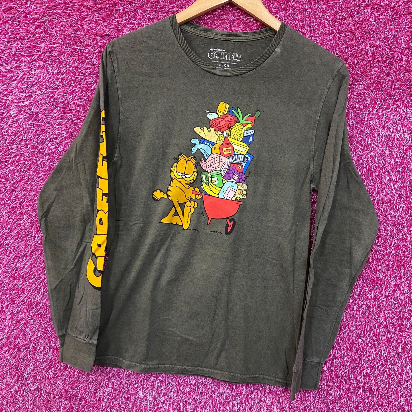 Garfield Hunger Cravings Long Sleeve T-Shirt Size Small