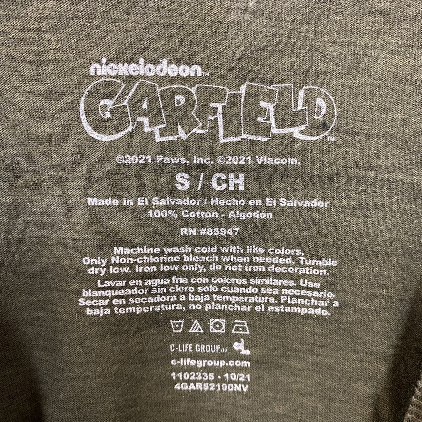 Garfield Hunger Cravings Long Sleeve T-Shirt Size Small