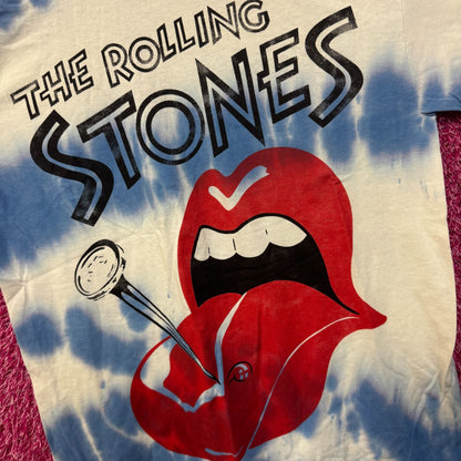 The Rolling Stones Nailed Tongue Hot Lips Rock Tie Dye M