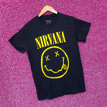 Nirvana Nevermind Smiley Promo Grunge Rock Tee S