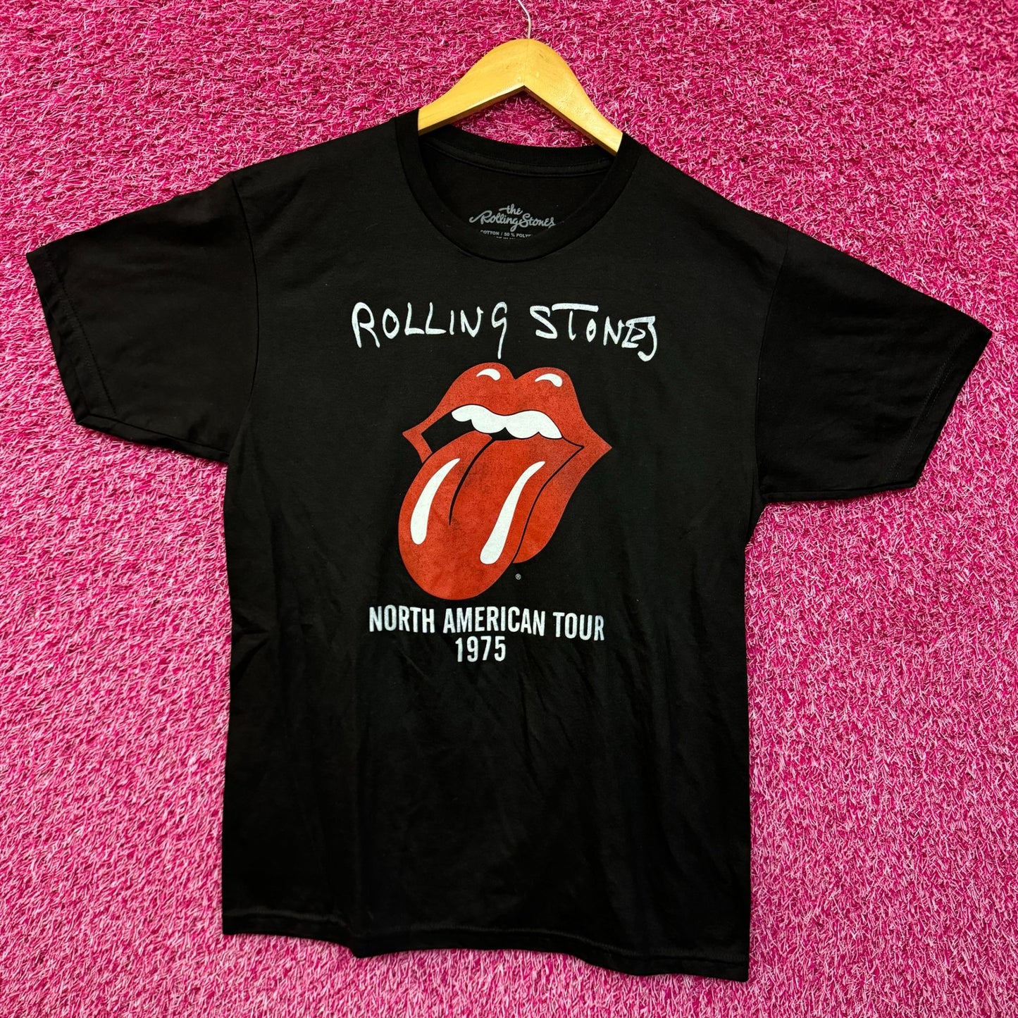 The Rolling Stones Hot Lips 1975 North American Tour Tee M