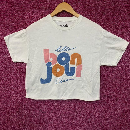 Junk Food Clothing Bonjour Ciao Crop Graphic Tee Small