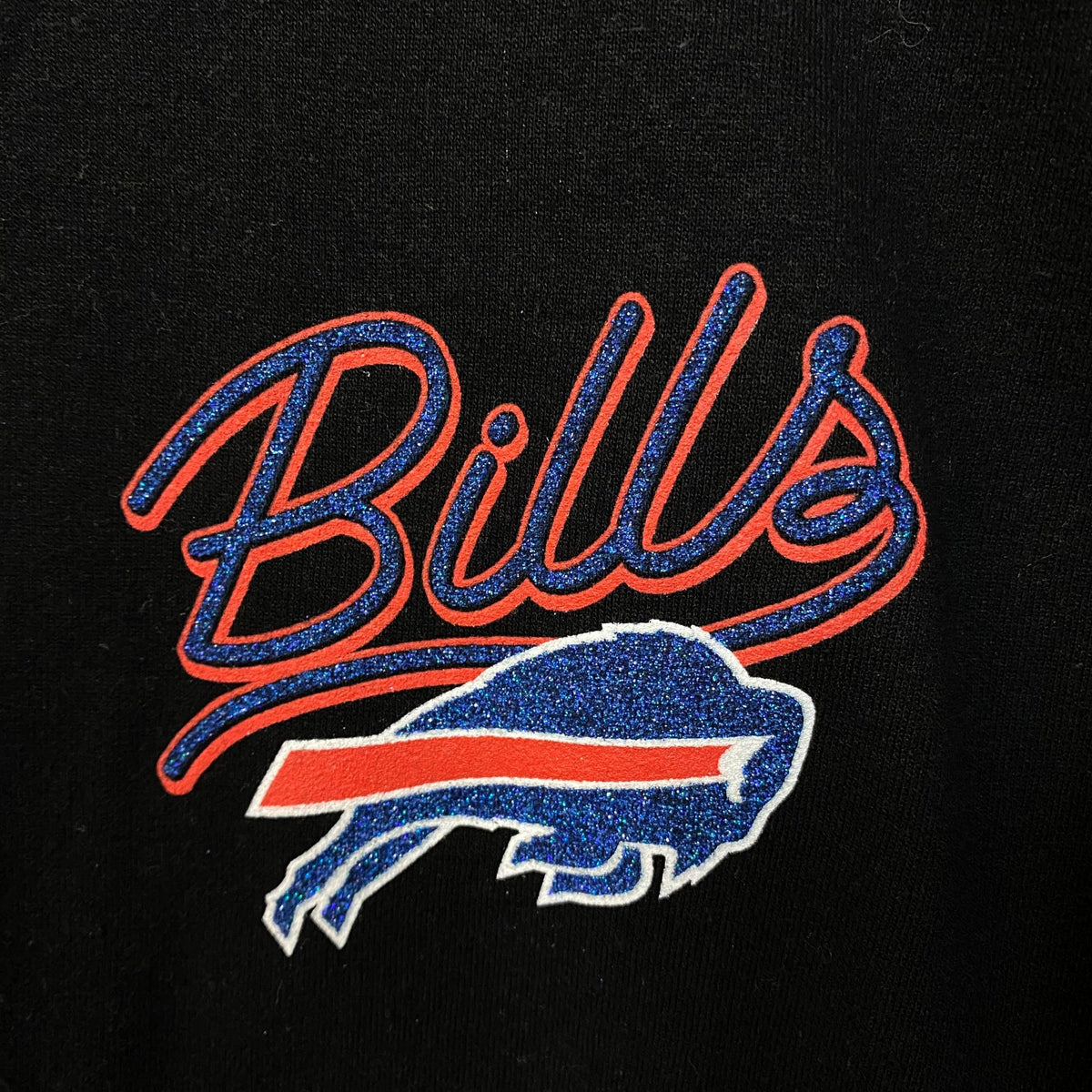 Junk Food Buffalo Bills Glitter Black Crewneck size small