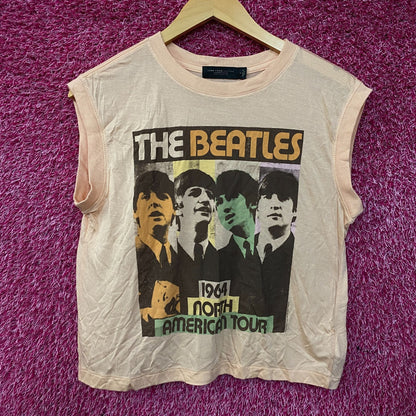 Junk Food Clothing "The Beatles 1964 North American Tour" Crop Tank Top Small