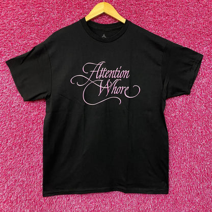 Tove Lo Attention Pink Lettering Black T-Shirt Large