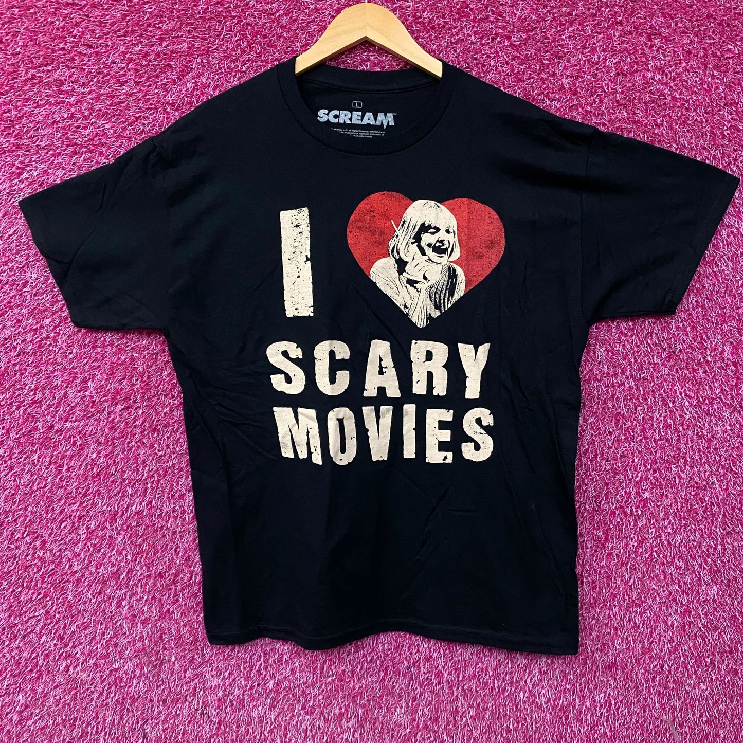 Scream "I Heart Scary Movies" Casey Becker Scream Heart Graphic T-Shirt Large