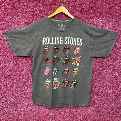 The Rolling Stones Hot Lips No Filter Evolution Gray T-Shirt (M/L) large