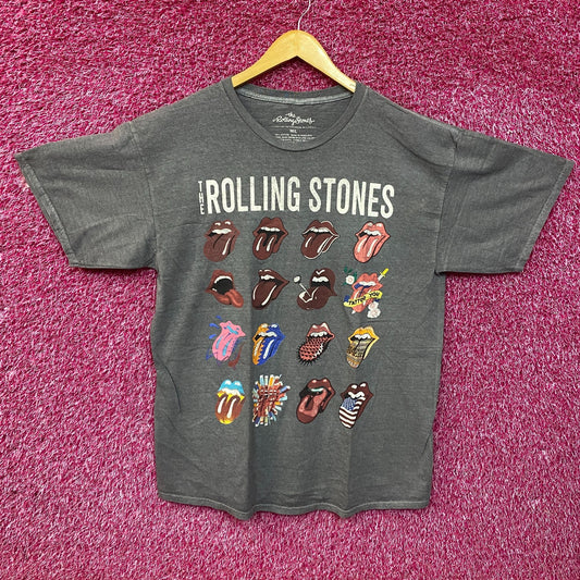 The Rolling Stones Hot Lips No Filter Evolution Gray T-Shirt (M/L) large