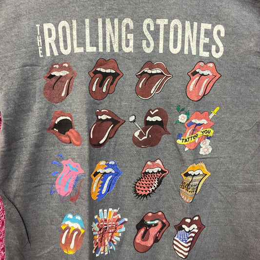 The Rolling Stones Hot Lips No Filter Evolution Gray T-Shirt (M/L) large