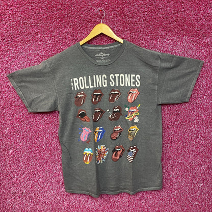 The Rolling Stones Hot Lips No Filter Evolution Gray T-Shirt (M/L) large