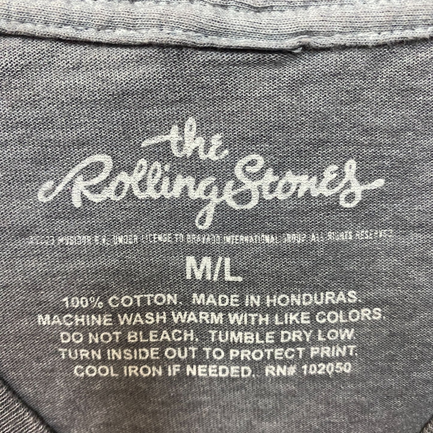 The Rolling Stones Hot Lips No Filter Evolution Gray T-Shirt (M/L) large