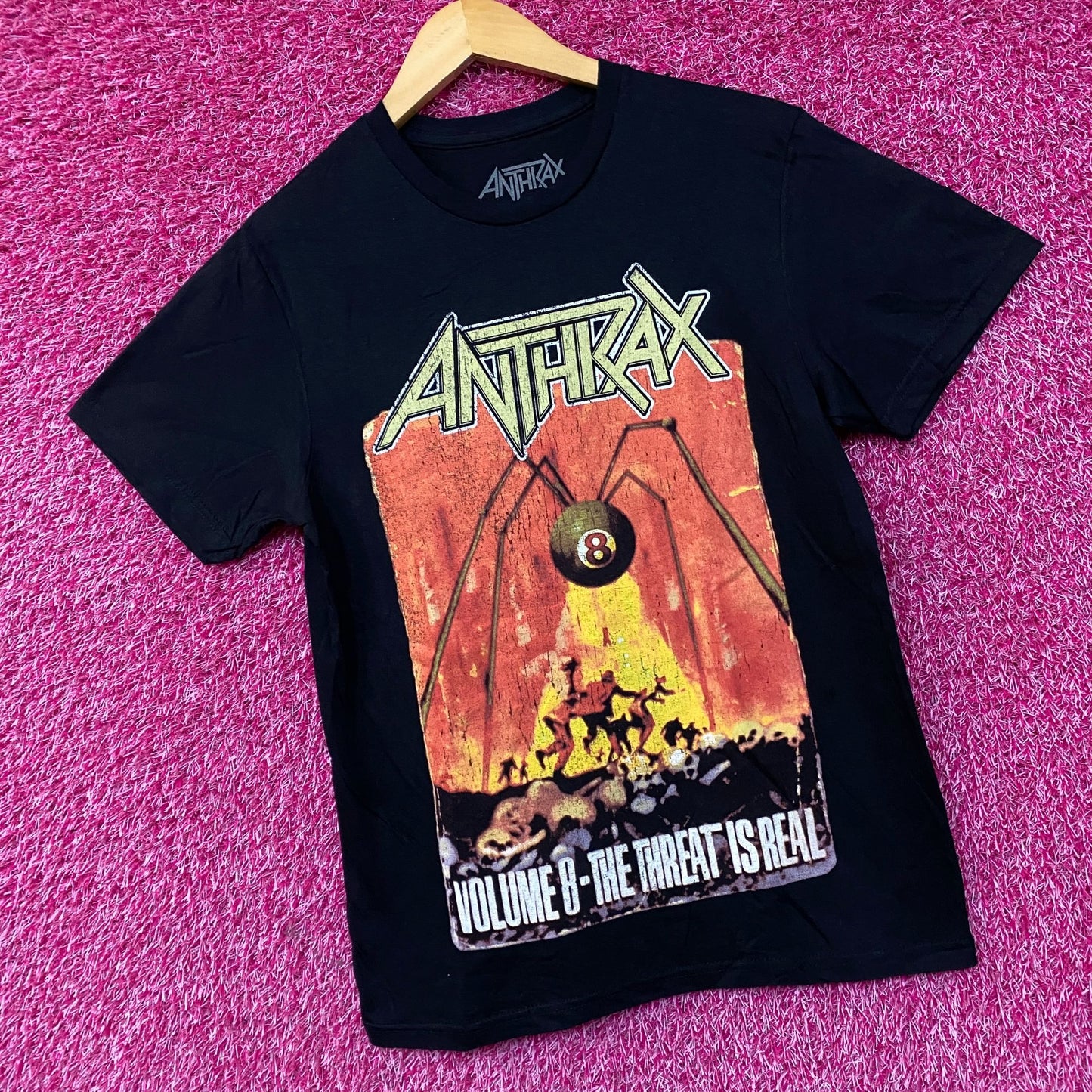 Anthrax Volume 8 The Threat is Real Heavy Metal Band T-Shirt Small