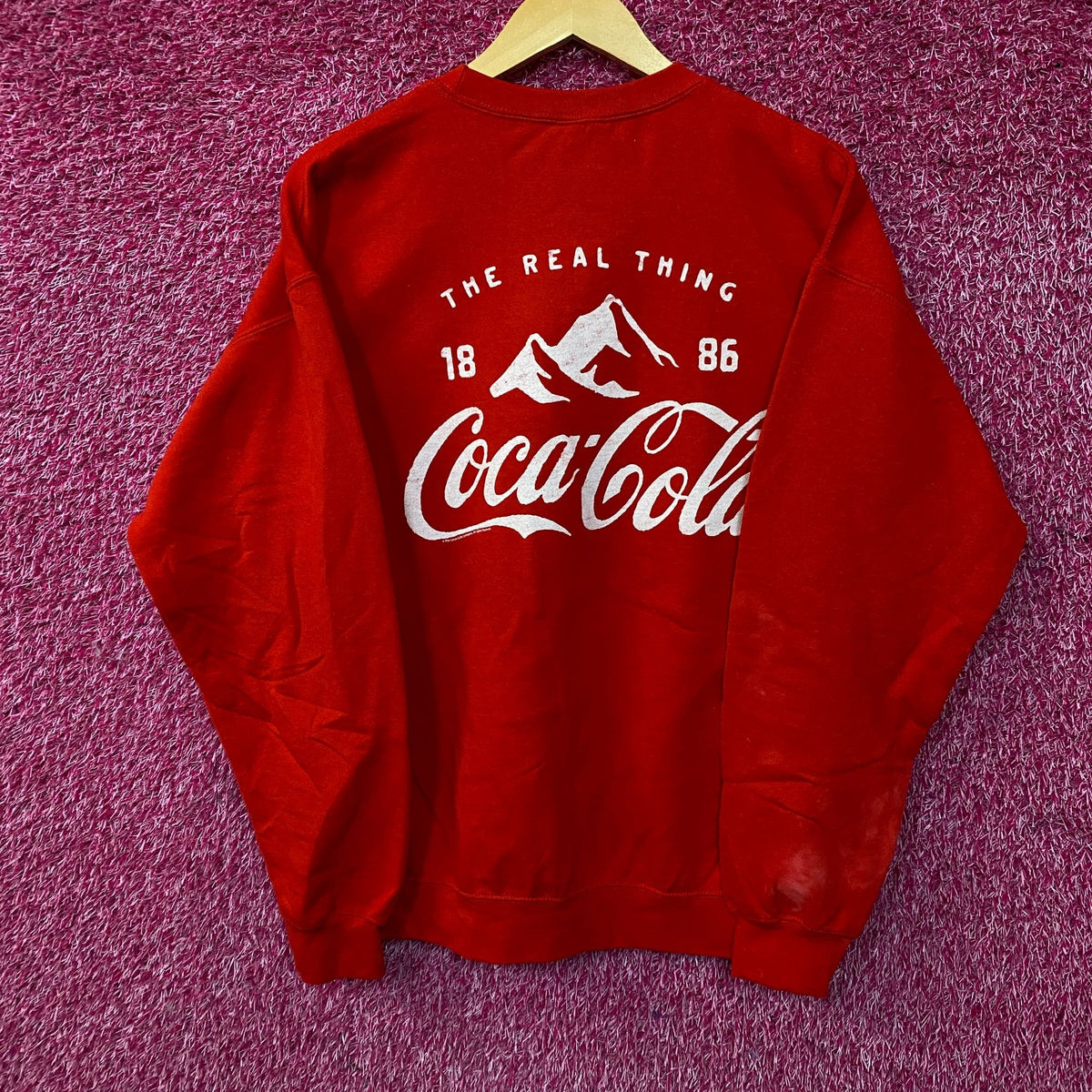 Junk Food Real Thing Coca-Cola Logo Crewneck Sweatshirt M