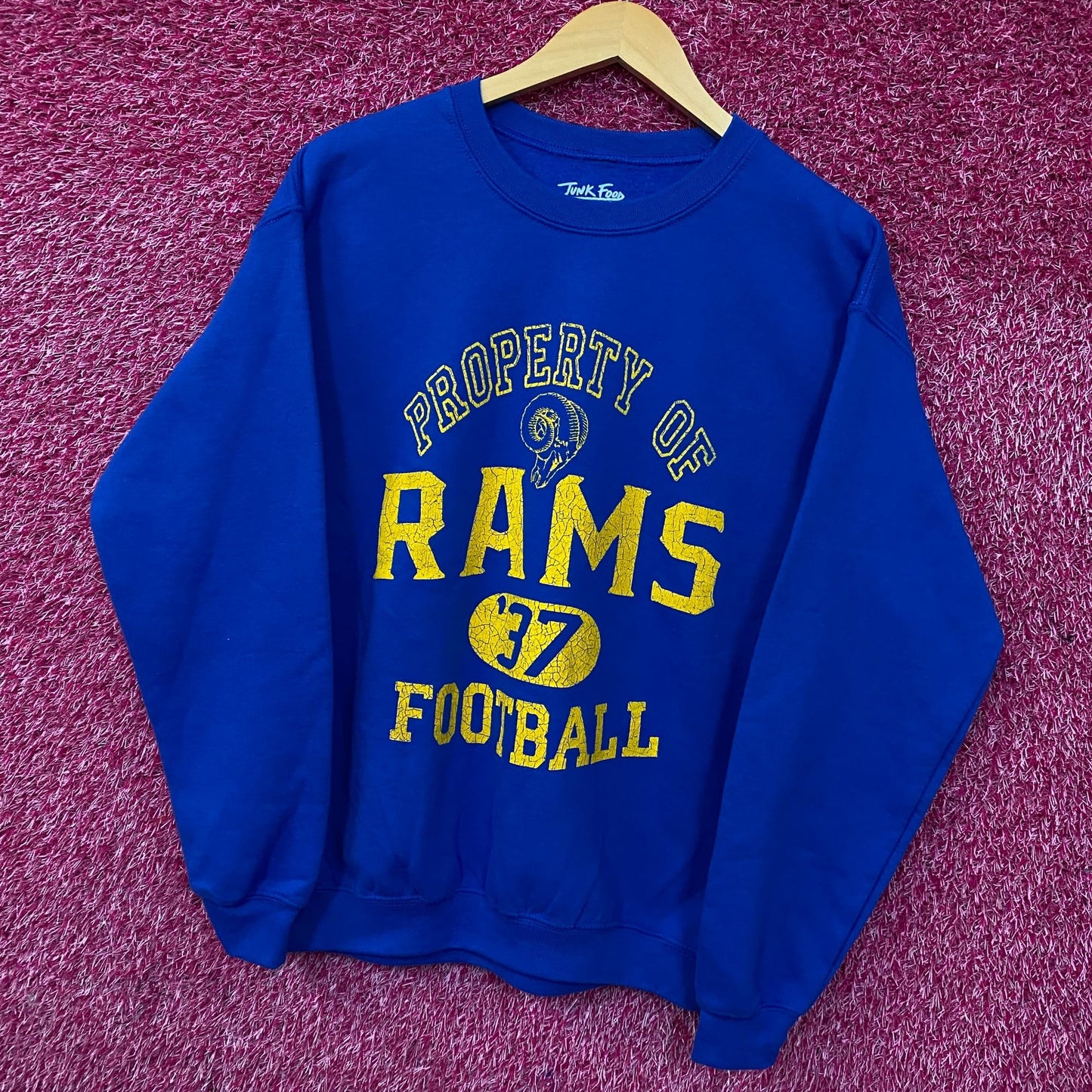 Junk Food Clothing Los Angeles Rams NFL Crewneck Sweatshirt Small