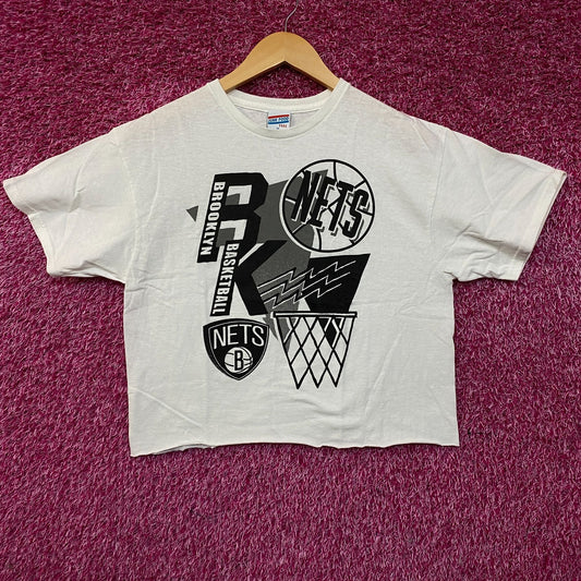 Brooklyn Nets 90s Style crop top size Medium