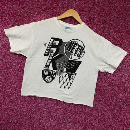 Brooklyn Nets 90s Style crop top size Medium