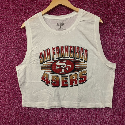 Junk Food Clothing NFL San Francisco 49ers Football Cropped Sleeveless T-Shirt 2XL