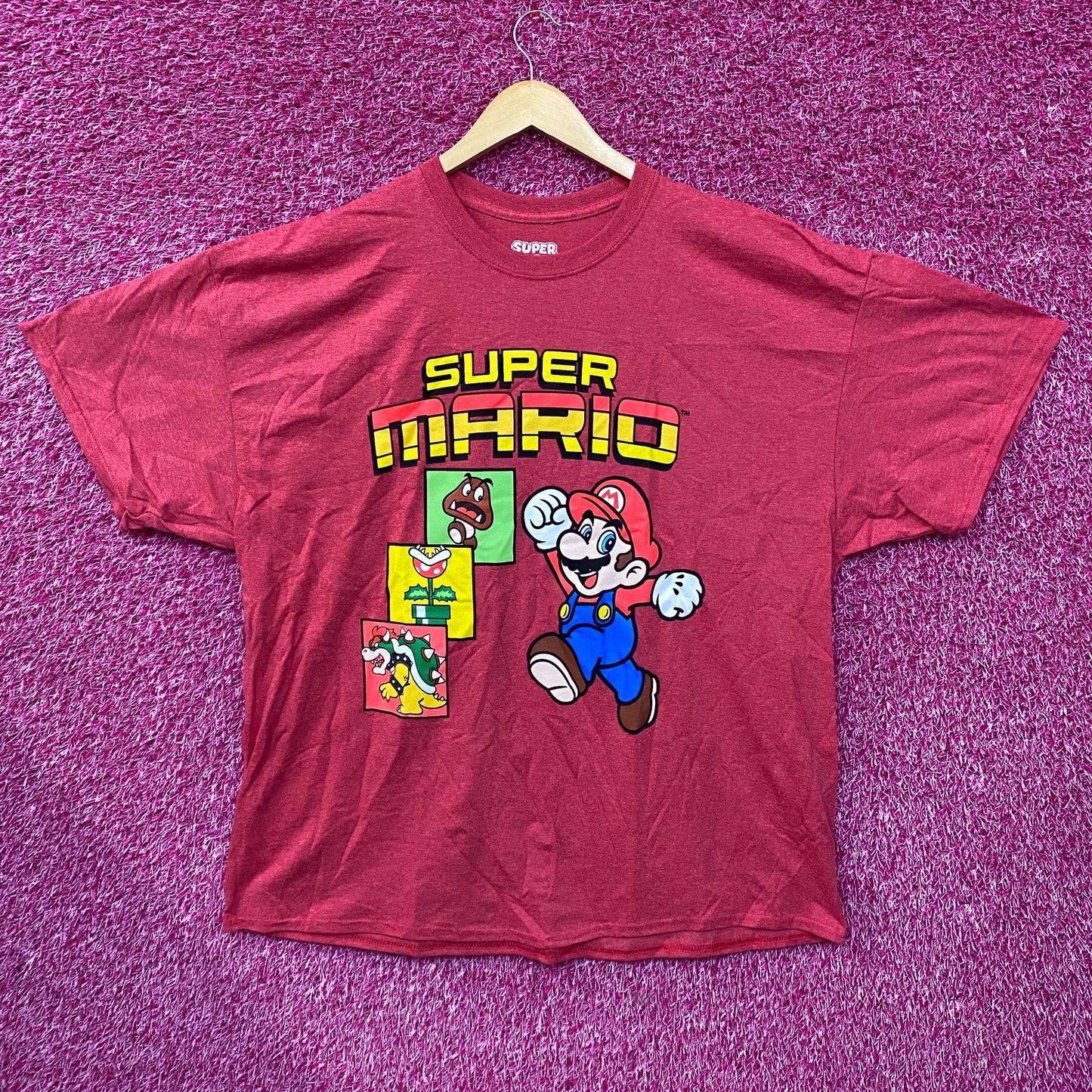 Super Mario Bros Adventure Video Game Red T-Shirt 2XL