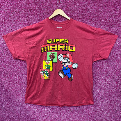 Super Mario Bros Adventure Video Game Red T-Shirt 2XL