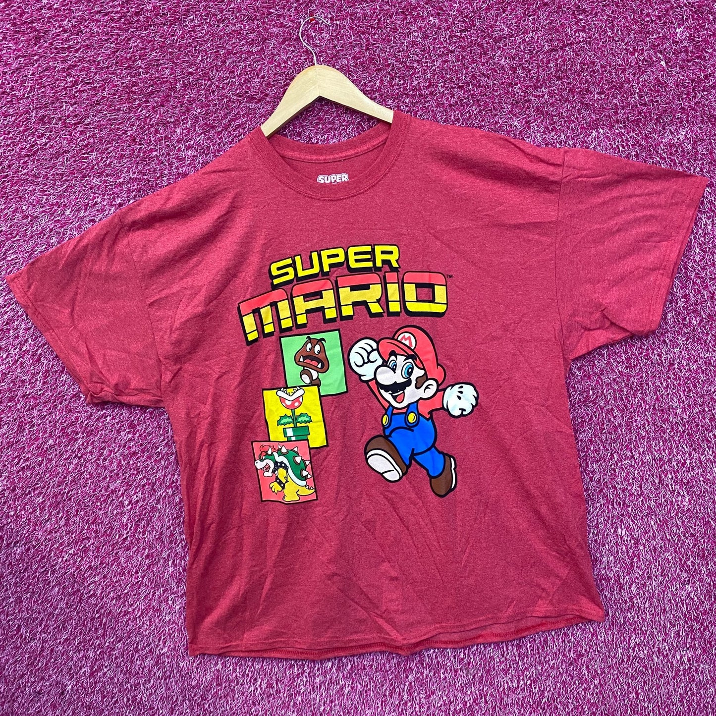 Super Mario Bros Adventure Video Game Red T-Shirt 2XL