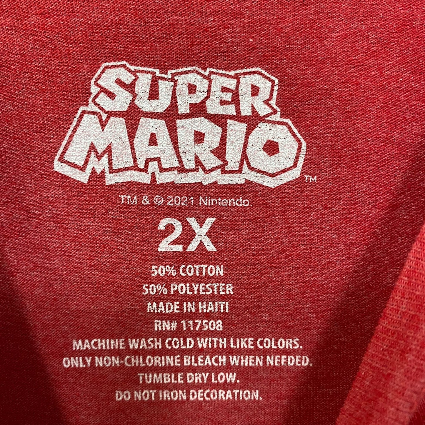 Super Mario Bros Adventure Video Game Red T-Shirt 2XL