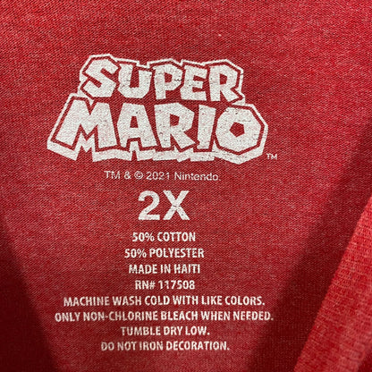 Super Mario Bros Adventure Video Game Red T-Shirt 2XL