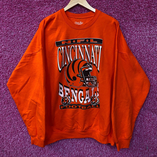 Junk Food Clothing NFL Cincinnati Bengals Helmet Flea Market Crew Fleece Sweatshirt 2XL