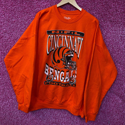 Junk Food Clothing NFL Cincinnati Bengals Helmet Flea Market Crew Fleece Sweatshirt 2XL