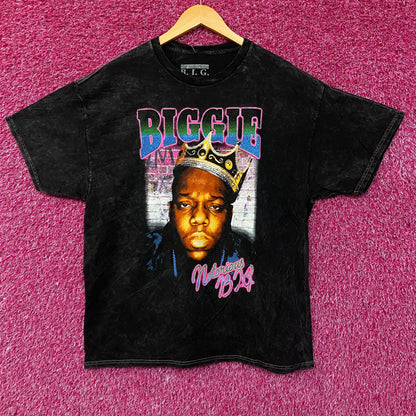 Biggie Smalls Crown King of New York Graphic Mineral Wash T-Shirt XL