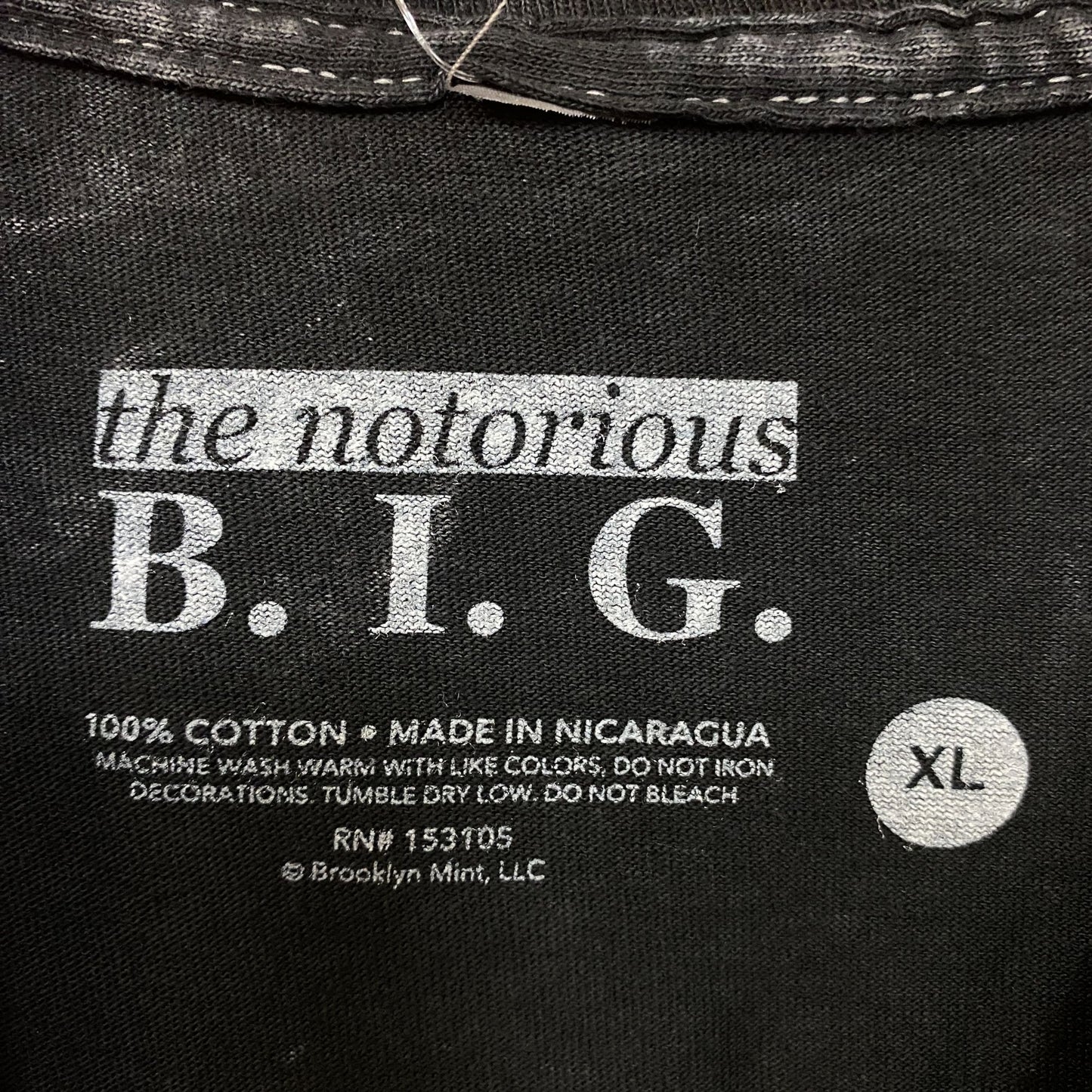 Biggie Smalls Crown King of New York Graphic Mineral Wash T-Shirt XL