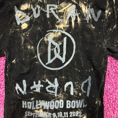 Duran Duran Live From the Hollywood Bowl Rock Bleach Dye Rock Tshirt size Small