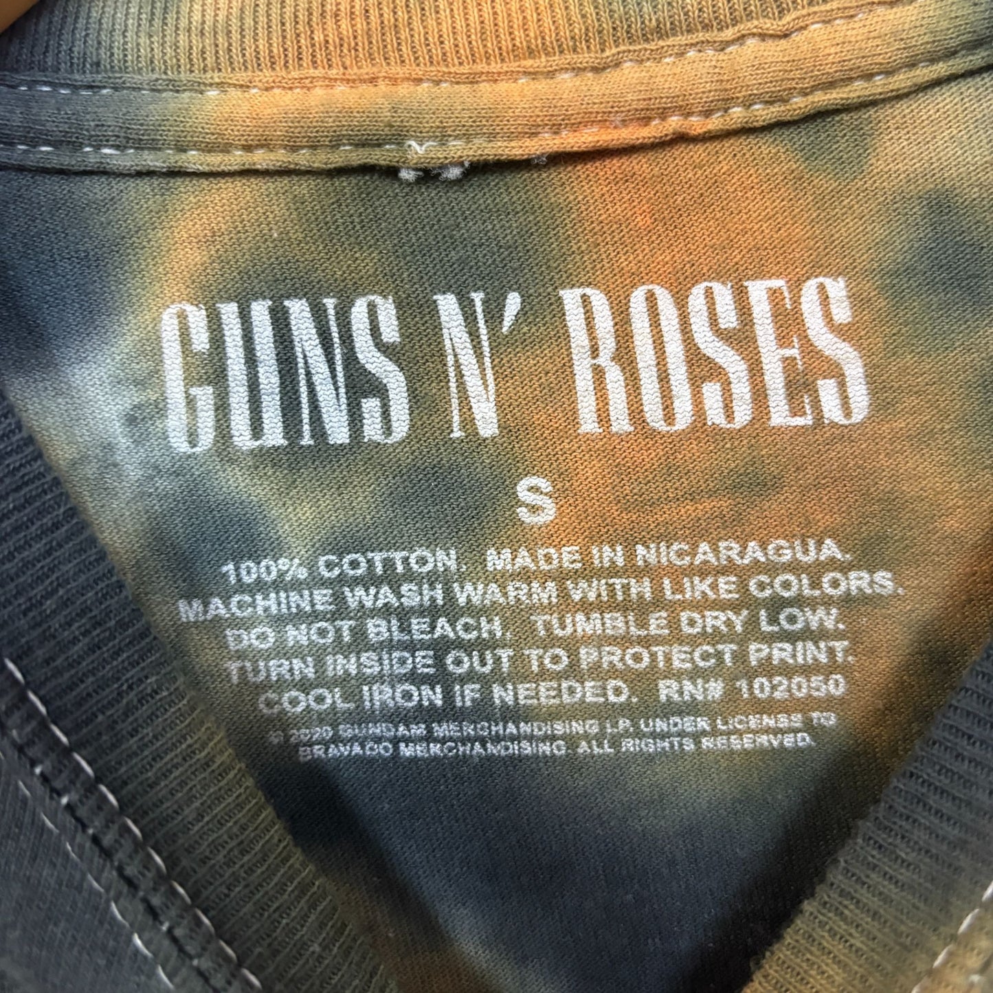 Guns N’ Roses Blossoming Rose Leopard Print Band Logo Heavy Metal Tie Dye S