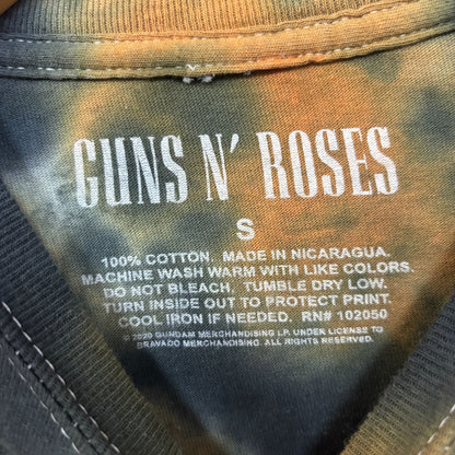 Guns N’ Roses Blossoming Rose Leopard Print Band Logo Heavy Metal Tie Dye S