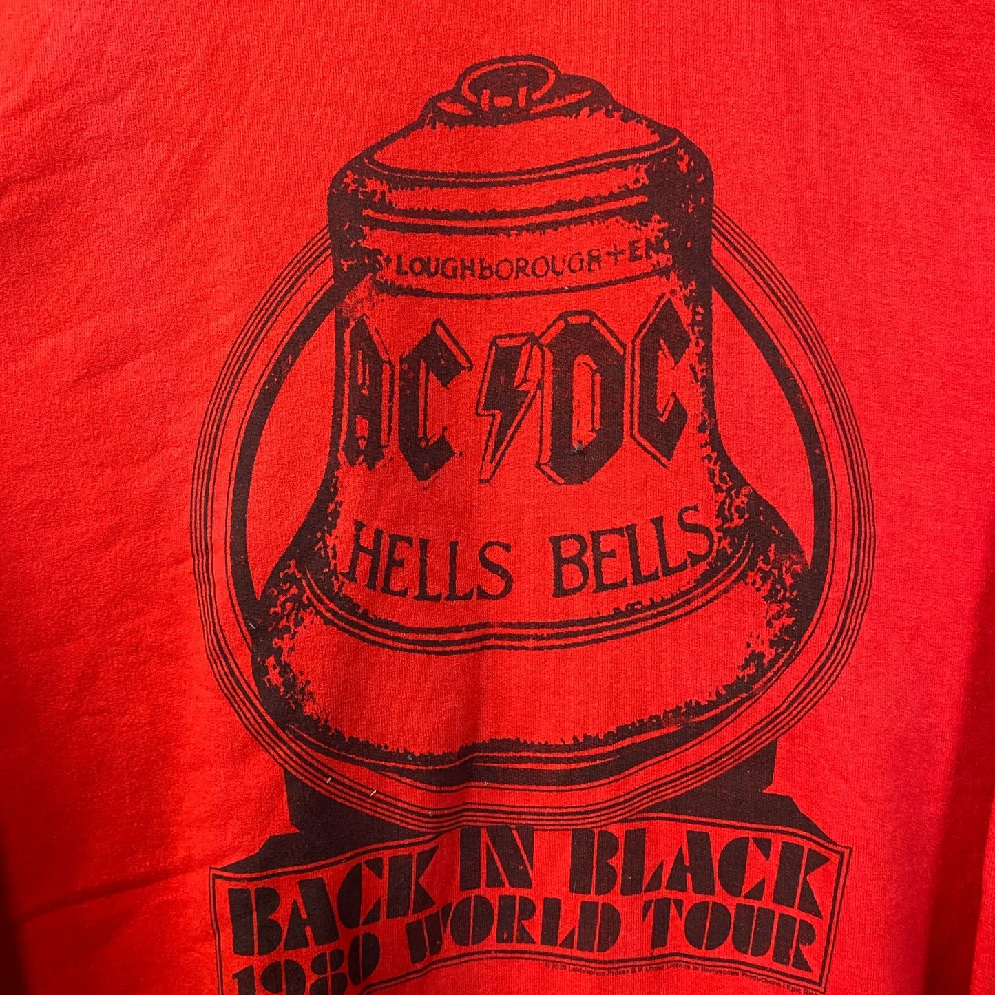 Acdc Hells Bells BiB 80s World Tour Crewneck Sweater size XL